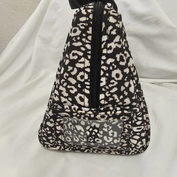 Vera Bradley "Retired" Camocat Pattern Black and White Printed Lunch Cooler Bag - Picture 3 of 4